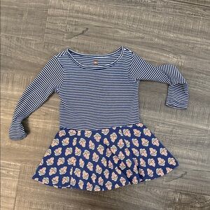 Tea Collection Striped and Floral Long Sleeve Dress